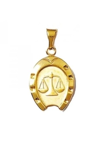 Pendentif zodiaque balance plaqué or 3 microns