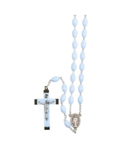 Chapelet bleu ciel Christ et Vierge