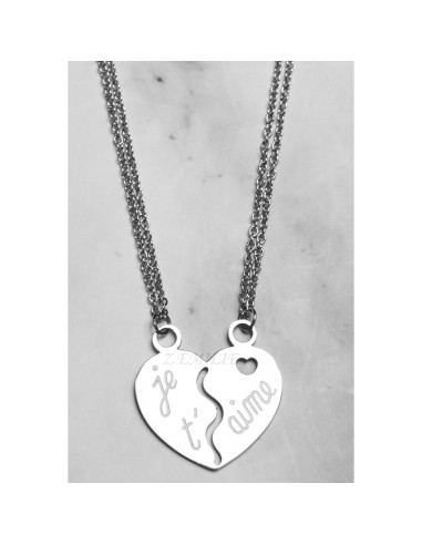 Pendentif Cœur sécable en acier 316