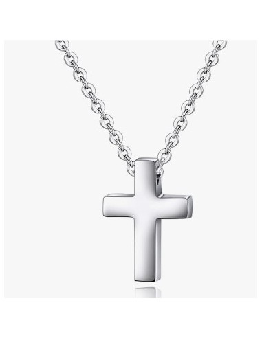 Collier croix 0.8 mm en acier 316