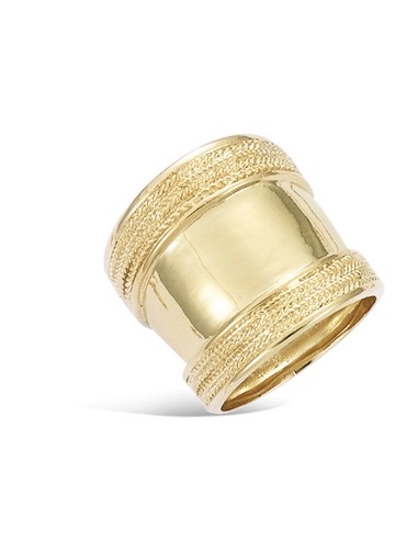 Bague large bijou en plaqué or 3 microns