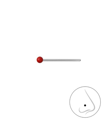 Piercing nez boule rouge à plier