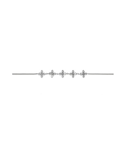 Bracelet fleur zircone bijou en acier 316