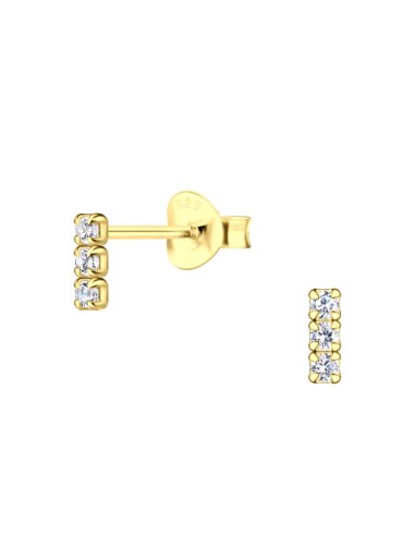 Boucles d'oreilles zircones à tige doré