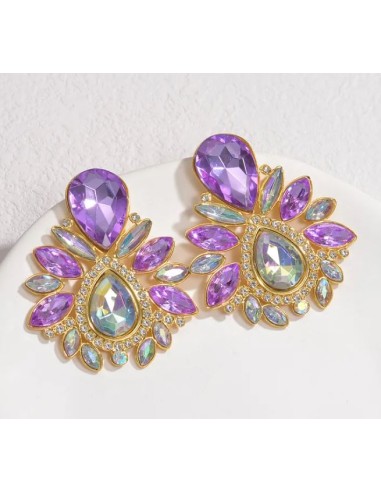 Boucles d'oreilles colorées bijou en acier 304