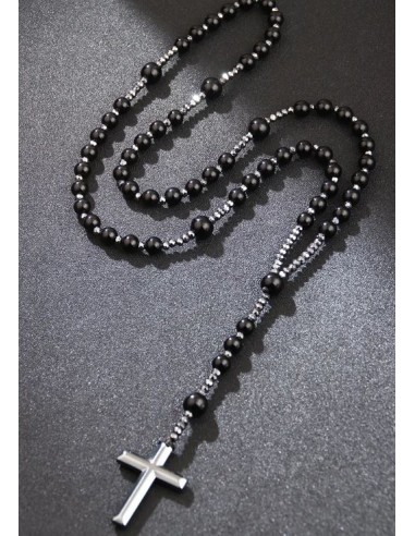 Collier avec pendentif en pierre naturelle obsidienne