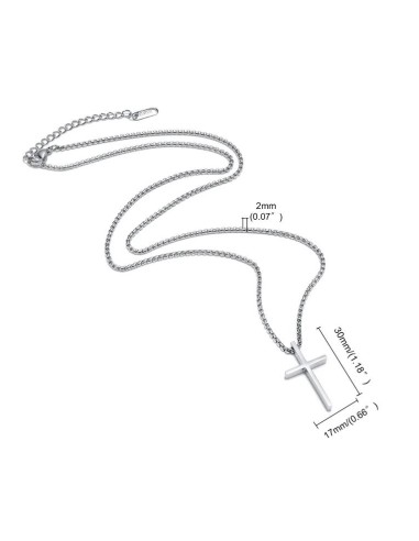 Collier croix bijou en acier 316