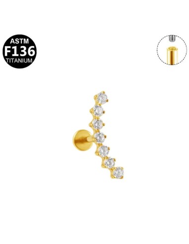 Piercing Tragus Cartilage zircones 1.2 mm x 8 mm