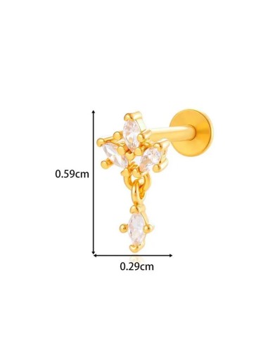 Piercing tragus cartilage doré pendant