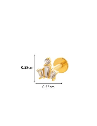 Piercing Tragus Cartilage doré 1.2 mm x 8 mm