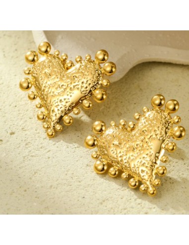 boucles d'oreilles cœurs bijou en acier 304