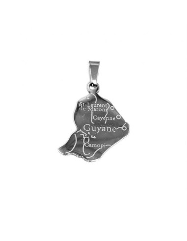 Pendentif Guyane en acier 304 en 2.5 cm