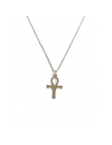 Collier Pendentif croix de vie bijou en acier 304L