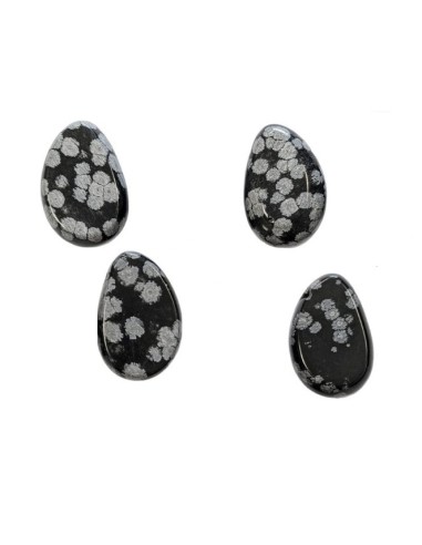 Pendentif Obsidienne percée flocon de neige