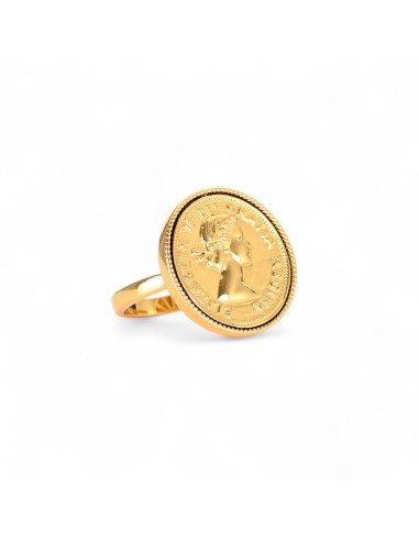 Bague portrait bijou en métal doré