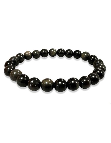 Bracelet Obsidienne œil céleste perles en 8 mm