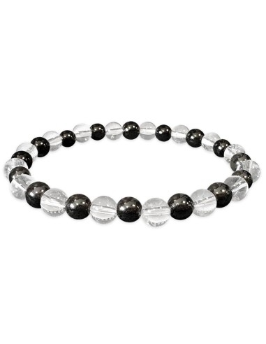 Bracelet hématite et cristal perles de  6 mm