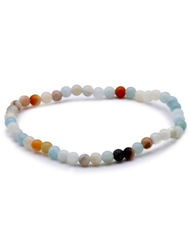 Bracelet amazonite multicolore en 4 mm