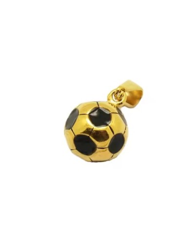 Pendentif ballon de football en acier 304L doré
