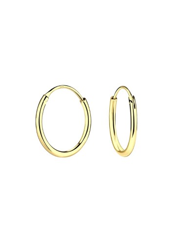 Boucles d'oreilles créoles 12 mm bijou en plaqué or 12 mm