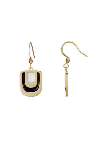 Boucles d'oreilles noires art déco