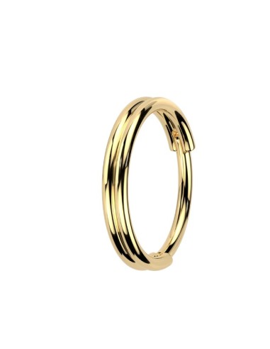 Piercing anneau clip acier doré 1.2 mm x 6 mm