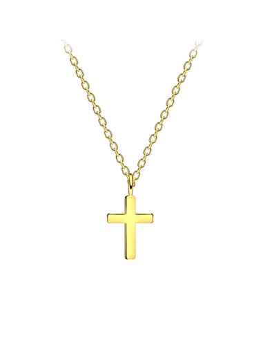 Collier croix bijou en plaqué or 750/1000