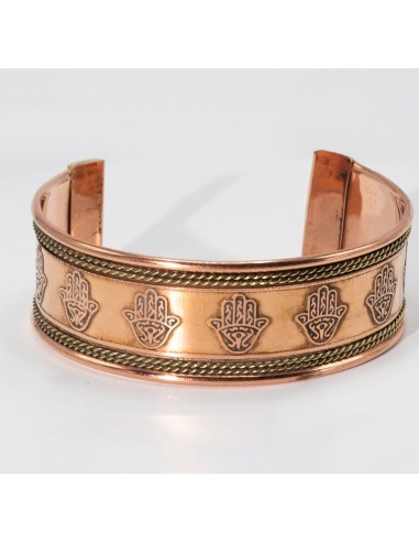 Bracelet rigide cuivre avec main de fatma