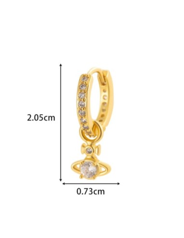 Boucle d'oreille à l'unité créole en acier 304L avec zircones