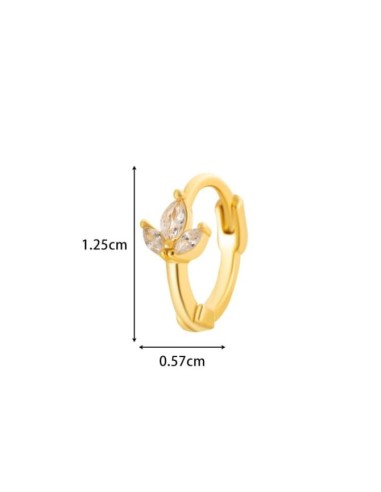 Boucle d'oreille à l'unité créole en acier 304L avec zircone
