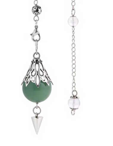 Pendule divinatoire vert en sphère