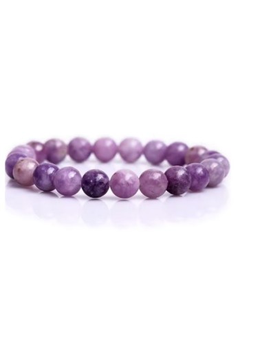 Bracelet en Lépidolite claire bijou en pierres en 4 mm