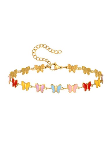 Bracelet papillons multicolore en acier 304L