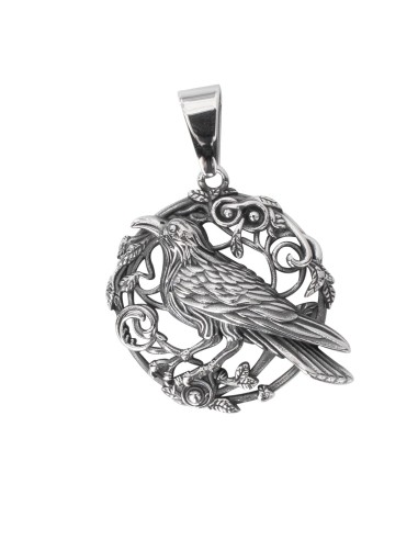 Pendentif corbeau bijou en acier 316L