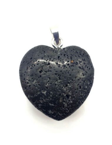 Pendentif coeur en pierre de lave