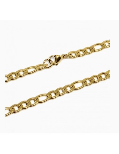 Chaîne maille Figaro 1-3 bijou en acier doré 304L 60 cm x 5.5 mm