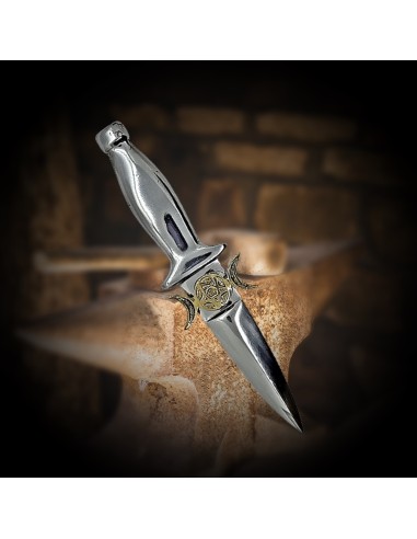 Magie blanche Athame Wicca triple lune et pentagramme