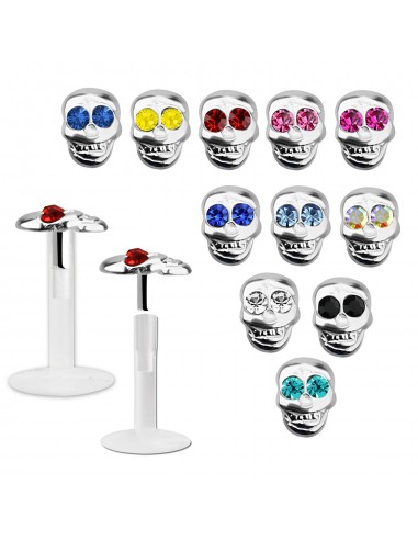 piercing labret bioflex skull  8 mm modèle Arsine