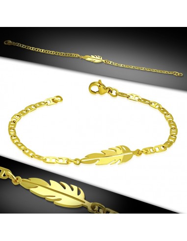 bracelet plume acier doré modèle Anant