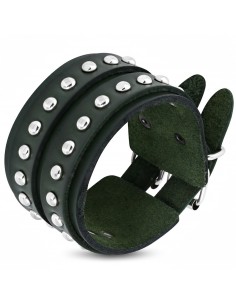 Bracelet de cuir vert modèle Alfie