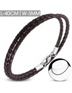 Bracelet cuir tressé noir modèle Asgir