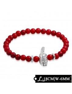 Bracelet gladiateur perles rouges modèle Aculla