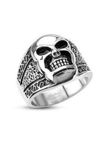 Bague skull en acier modèle Bridant