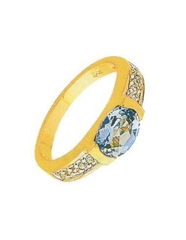 Bague plaqué or bleu modèle Adynnis