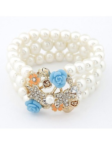 Bracelet perles et fleurs modèle Alturio