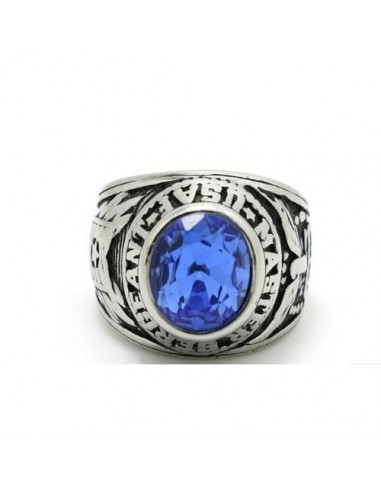 Bague acier bleu modèle Biggam