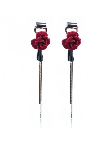 Boucles d'oreilles fleurs bordeaux modèle Umpe