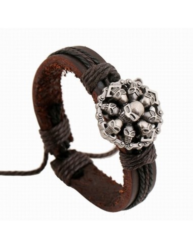 Bracelet skull cuir modèle Bingi