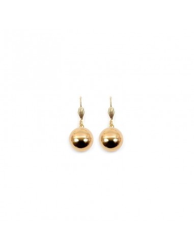 Boucles d'oreille boules 15 mm plaqué or modèle Aryni