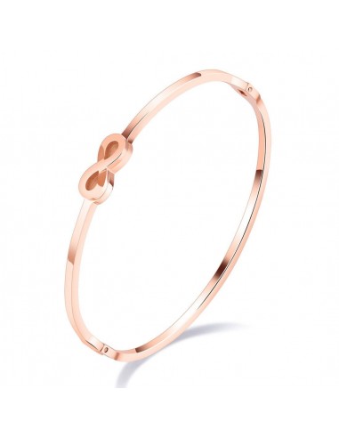 Bracelet infini rigide en acier rose modèle Agye